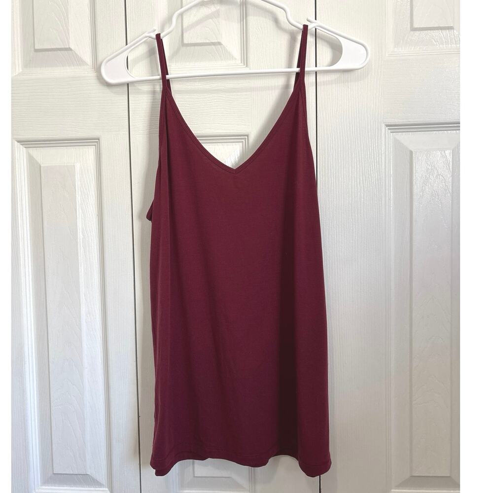 Athleta deep red super soft long length tank top XS